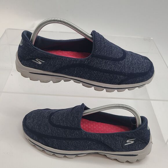 Skechers Go Walk Womens 9 Med Slip On Sneakers Shoes 13947 Navy Blue Walking - Picture 2 of 8